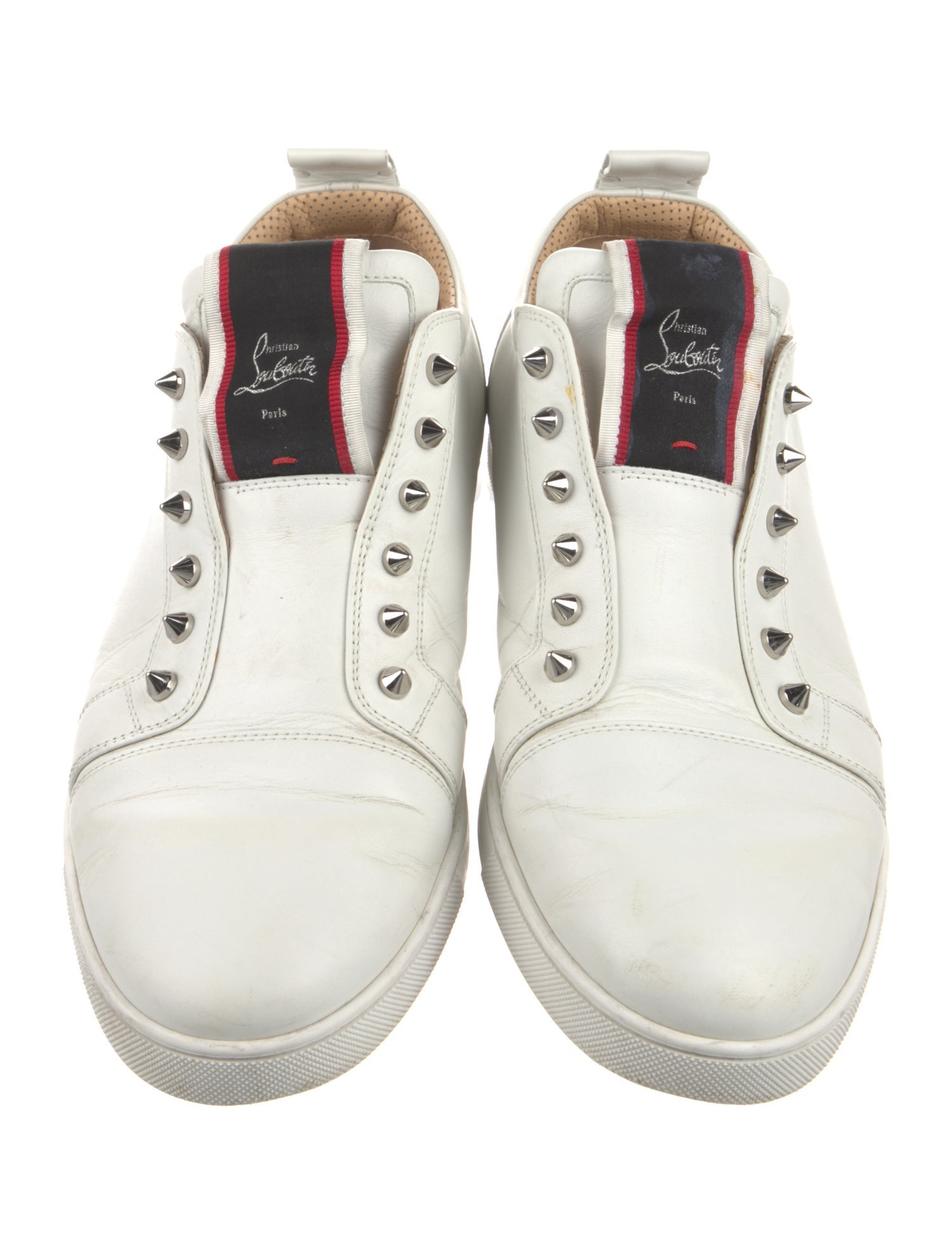 Christian Louboutin Spike Accents Leather Sneakers